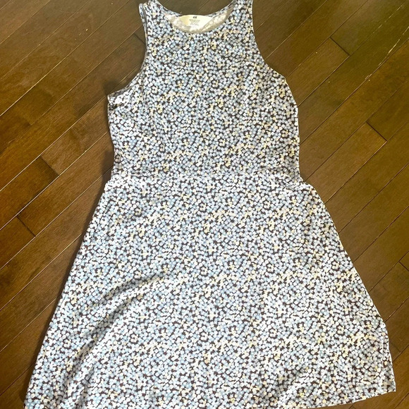 H&M girls summer dress size 14 with blue, white and brown flowers - Picture 4 of 4